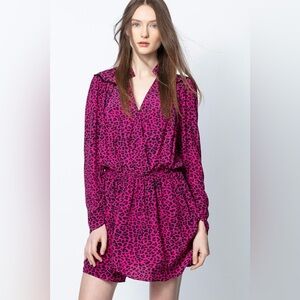 Zadig & Voltaire Pink Leopard Print Dress